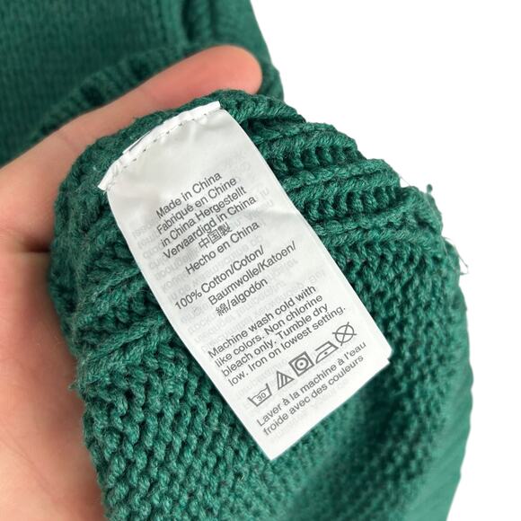 J. Crew 1988 Rolled Neck Long Sleeve Cotton Evergreen Mock Neck Sweater M - Picture 6 of 7